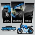 thumbnail image 5 of Track Seven 24V Kids Electric Motorcycle, 300W Electric Dirt Bike Up to 11 Mph, Twist-Grip Throttle, Hand Rear Brake, 14" EVA Tires, Music, Light, Dual Suspension, Motocross Toy for Kids Age 6+, Blue, 5 of 8