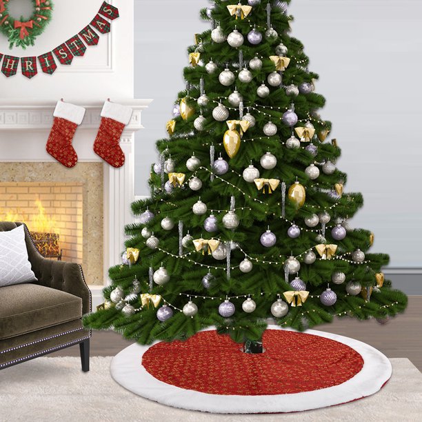 48 Christmas Tree Skirts Christmas Decoration Christmas Tree Dress Skirts Decor Carpet Xmas Party Ornament Walmart Com Walmart Com