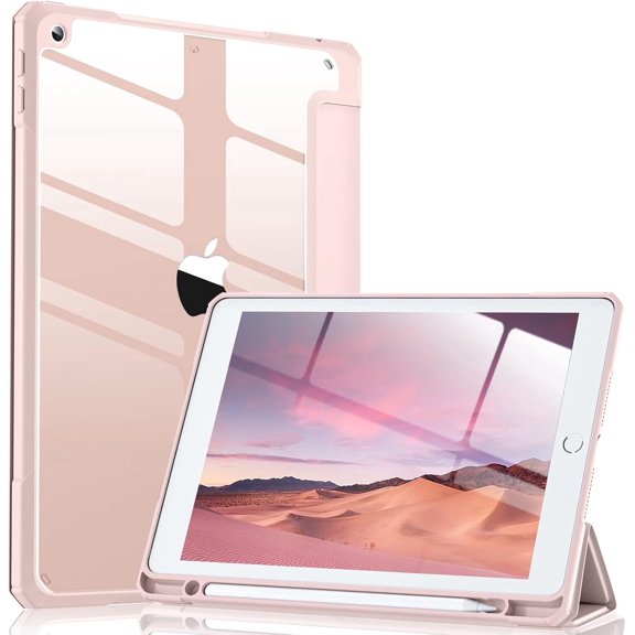GEAK Compatible With iPad 9th /8th /7th Generation Case with Pencil Holder, Shockproof 10.2inch for iPad Case with Trifold Stand