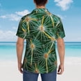 thumbnail image 3 of Lsque Thorns Of Macro Cactus pattern Hawaiian Shirt for Men, Unisex Summer Beach Casual Short Sleeve Button Down Shirts-Large, 3 of 9