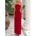 thumbnail image 4 of Conjunto Coordinado PRETTYGARDEN Top Corto de Punto Acanalado y Pantalones Anchos Rojo M, 4 of 8