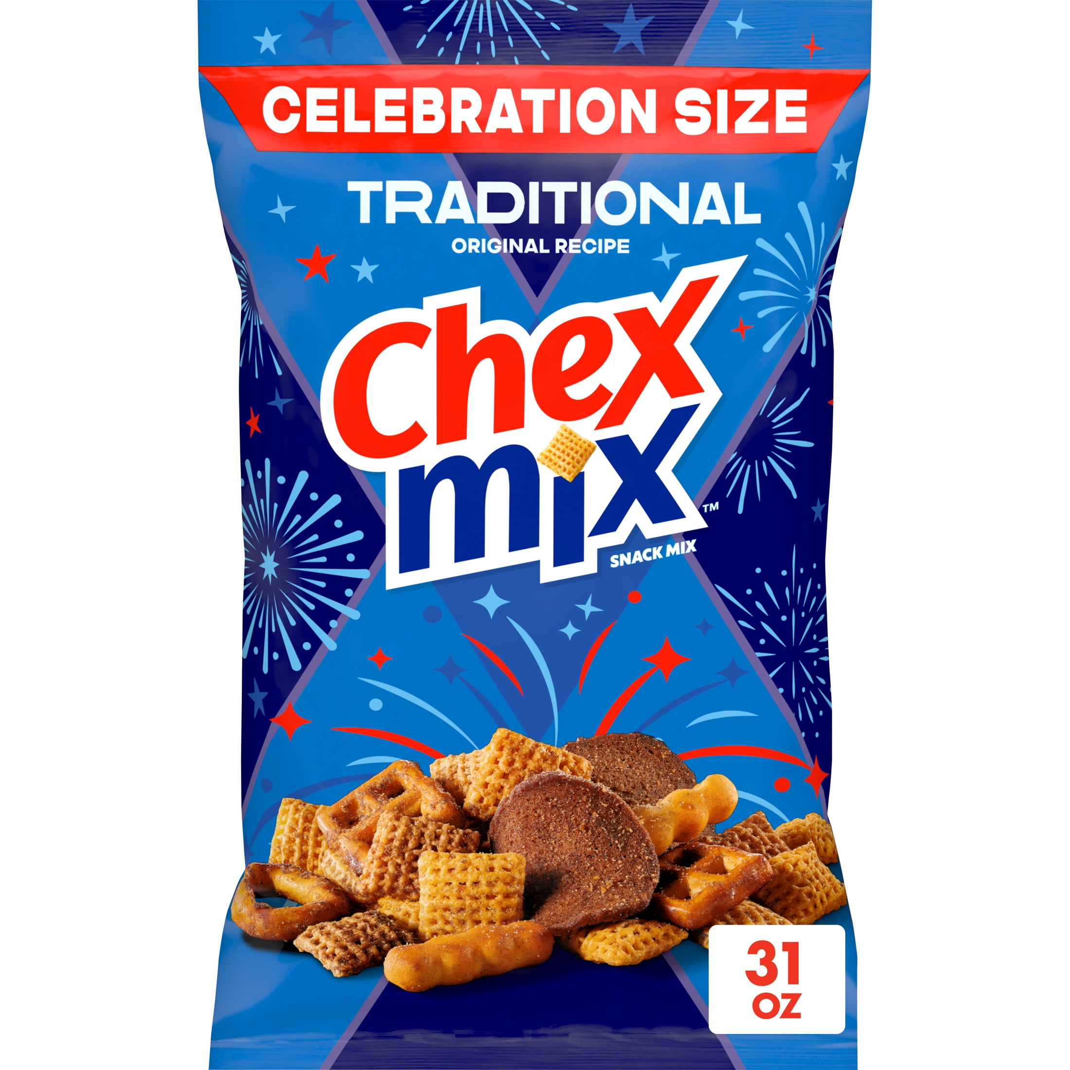 Chex Mix Traditional Original Recipe Snack Mix, Savory Snack Bag