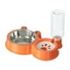 thumbnail image 2 of Comedero para perros y gatos, dispensador de agua de acero inoxidable, estación de alimentación para mascotas, gran capacidad, plato para beber, juego Naranja, 2 of 8