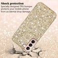 thumbnail image 4 of Compatible with Samsung S22 Case Glitter Shockproof, for Samsung Galaxy S22 Phone Case Bling Sparkly Soft TPU and PC Silicone Shiny Girl Women Thin Protective Cover (Gold), 4 of 14