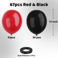 thumbnail image 2 of Globos de látex YMSZ rojos y negros de 12 pulgadas para decoración de fiestas, 2 of 7