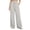 Gray, variant on Long Pants for Women Fashion Fringe Drawstring Smocked High Waist Pants Straight Wide Leg pockets Pants