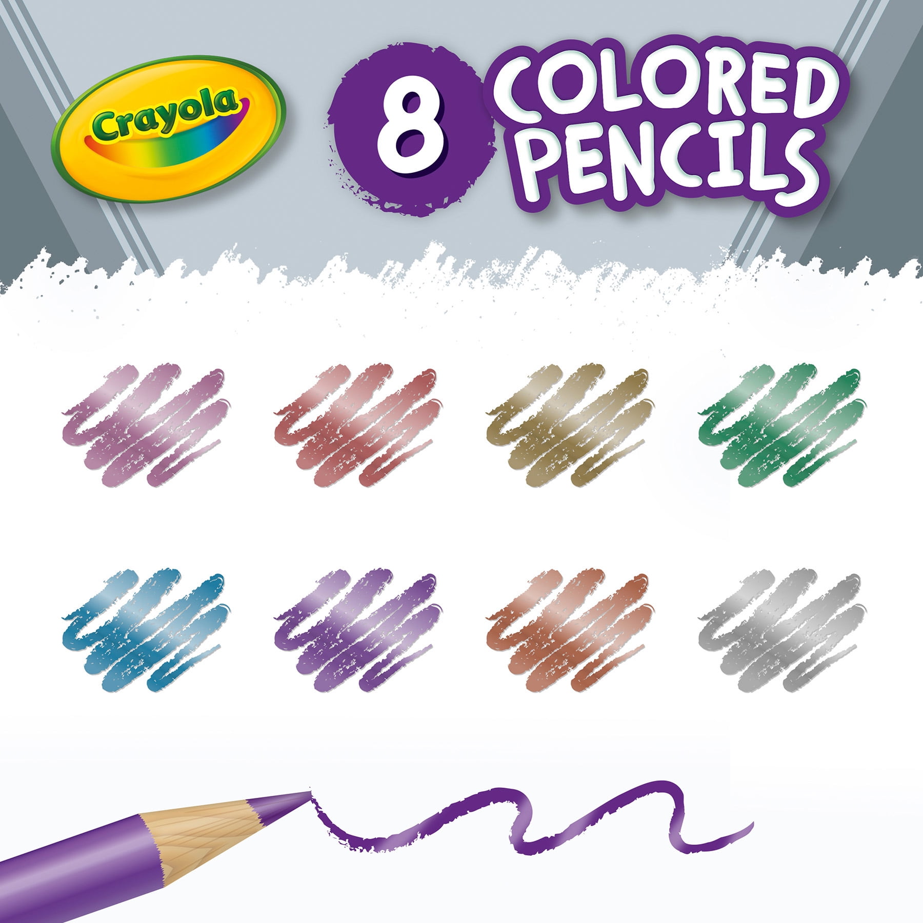Crayola Colored Pencils, Metallic, 8 Per Pack, 6 Packs