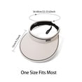 thumbnail image 6 of Women's Wide Brim Sun Visor Hat, UPF 80+, Packable Ponytail Summer Beach Hat/Black, 6 of 8