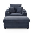 thumbnail image 2 of Oversized Accent Chair with Ottoman & Solid Wood Base, Single Sofa Chair with 26“W Large Seat and 8” Extra Wide Armrests, Modern Comfy Armchair Reading Chairs for Bedroom Living Room, Dark Grey, 2 of 6