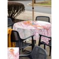 thumbnail image 5 of Outdoor Tablecloth with Umbrella Hole for Patio/Picnic/Party/Camping, Coral Jellyfish Coastal Waterproof Table Cloth Square Cover Washable, Summer Ocean Coral Pink (60"x 60"), 5 of 8