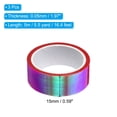 thumbnail image 2 of Uxcell 15mmx5m Holographic Tape Adhesive Metallic Foil Masking Sticker, Rose Red 3 Roll, 2 of 5
