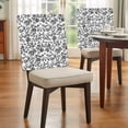 thumbnail image 4 of Black Flower Chair Back Covers, Removable Chair Covers for Dining Chairs Set of 6, Washable Chairs Slipcovers Back Seat Protector for Wedding Party 19"x20", 4 of 9