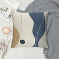 thumbnail image 2 of Acheng Short Plush Pillowcase 1 Piece Gold and Blue Abstract Art White, 2 of 5