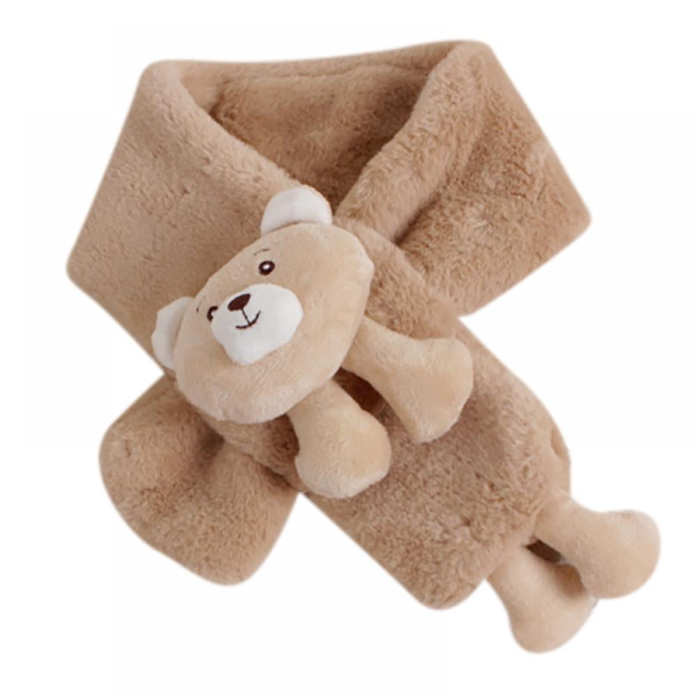 Cute Fluffy Cold Weather Neck Warmer Winter Scarfs Wrap for Kids Boy Girl 3-8y