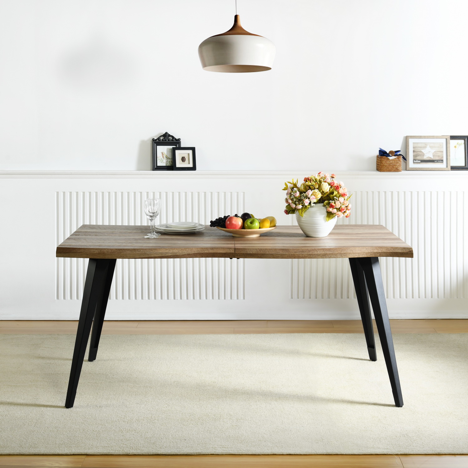 Homy Casa Computer Desk with Live Edge Perfect for Home Office PC Workspace, Walnut