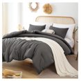 thumbnail image 4 of TiaGOC Queen Comforter Set Charcoal Grey, 3pcs (1 Boho Dark Gray Comforter & 2 Pillowcases) All Season Soft Bedding Lightweight Bedspread Blanket Quilt, 4 of 8