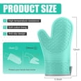 thumbnail image 7 of HEETLY 12.5-Inch Extra Long Waterproof Silicone Oven Mitts, 1-Pair Set, Heat Resistant with Cotton Lining, Green, 7 of 7