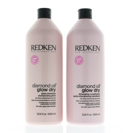 Redken Diamond Oil Glow Dry Shampoo And Conditioner 33.8 oz/1000 ml Set