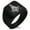 Black, variant on Stainless Steel Freemasons Masonic Royal Compass Geometric Pattern Biker Style Polished Ring