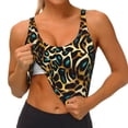 thumbnail image 3 of Balery Teal Leopard Pattern Racerback Sports Bras for Women - Padded Seamless High Impact Support for Yoga Gym Workout Fitness-X-Large, 3 of 8