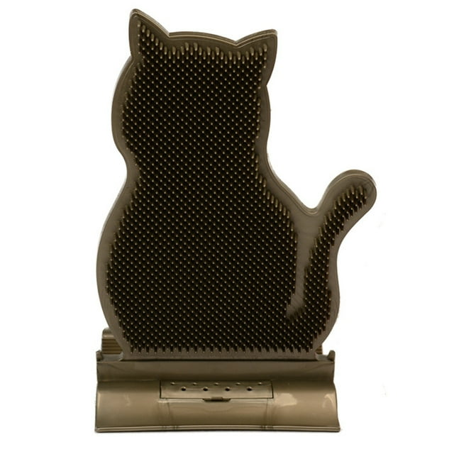 Groomer Cat Self Groomer Resistencia Al Desgaste PE Forma De Gato Masajeador Facial Tablero De Picazón Con Hierba Gatera