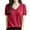 Red, variant on Arlun Women's Short Sleeve V-Neck Sweaters Casual Lightweight Solid Color Knit Sweater Soft Comfortable Base Layer Pullover Tops White XL