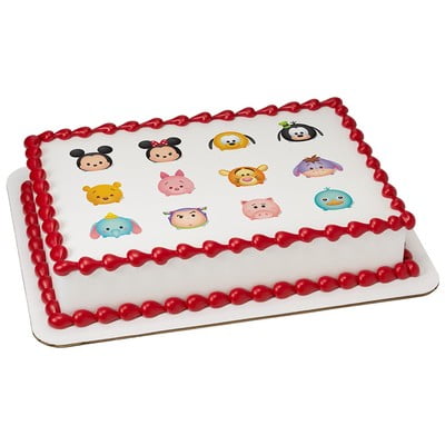 Disney Tsum  Edible Icing ImageCake/Cupcake Party Topper for 1/4 sheet (Best White Icing For Cupcakes)
