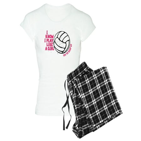 

CafePress - Play Volleyball Like A Girl - Women s Light Pajamas