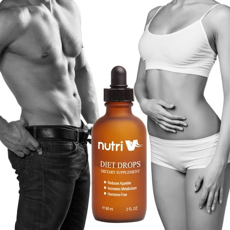 NutriV Diet Drops- All Natural Appetite Suppressant and Weight Loss Supplement - Burns Fat and Boosts Metabolism - Increases Energy - (Best Diet Pill To Increase Metabolism)