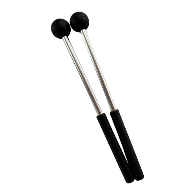 Baquetas de percusión CUTICAT Mazos de tambor 8,66 pulgadas cabezal de goma 2 uds negro
