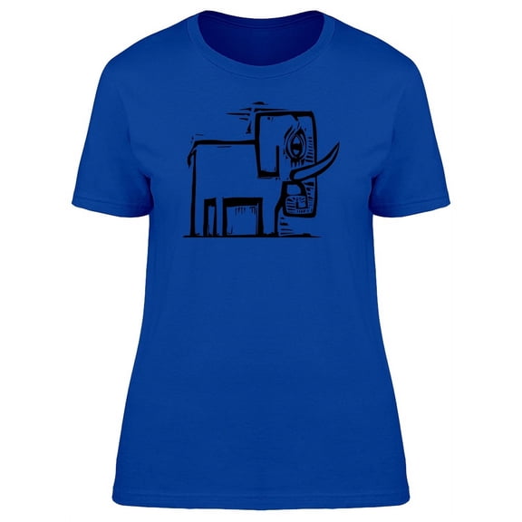 Simple Elephant With Tusks T-Shirt Women -Image by Shutterstock, Female Large
