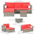 thumbnail image 3 of Outsunny 3-Piece Patio Furniture Set, Rattan Wicker Outdoor Sofa Set, 3 of 10