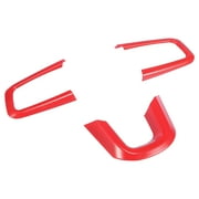 Unique Bargains Car Steering Wheel Cover Set for Jeep Wrangler JL JLU 18-21 for Jeep Gladiator JT 2Door 4Door 20-21 Red