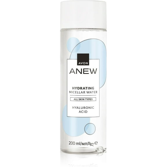 Avon Anew Revitalising Micellar Water 200ml, Contains Hyaluronic Acid and Vitamin B3, Dissolves Oil Based Make-Up, For All Skin Types, Cruelty Free