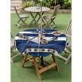 thumbnail image 3 of Outdoor Tablecloth with Umbrella Hole and Zipper, Navy Blue Anchor Round Table Cloth 54 Inch Waterproof Tablecloth, Nautical Summer Beach Coastal Ocean Picnic Table Cover for Patio Camping, 3 of 7