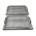 thumbnail image 2 of Gianna's Home Rustic Farmhouse Set of 2 Food Serving Trays with Metal Handles (Rustic White), 2 of 4