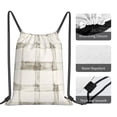 thumbnail image 5 of Leisure Draw String Mouth Backpack 16 X 14 Woven Band Durable Not Easy To Fall Off In Travel Portable Draw String Design Ivory Checked Hand-Drawn Sketch_2, 5 of 8