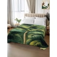 thumbnail image 3 of Queen Size Flat Sheet Only, Summer Palm Tree Soft Brushed Microfiber Bed Sheets, Nature Green Tropical Plant Leaves Hotel Quality Breathable Bedding Top Sheet, Easy Care, 90"x102", 3 of 9
