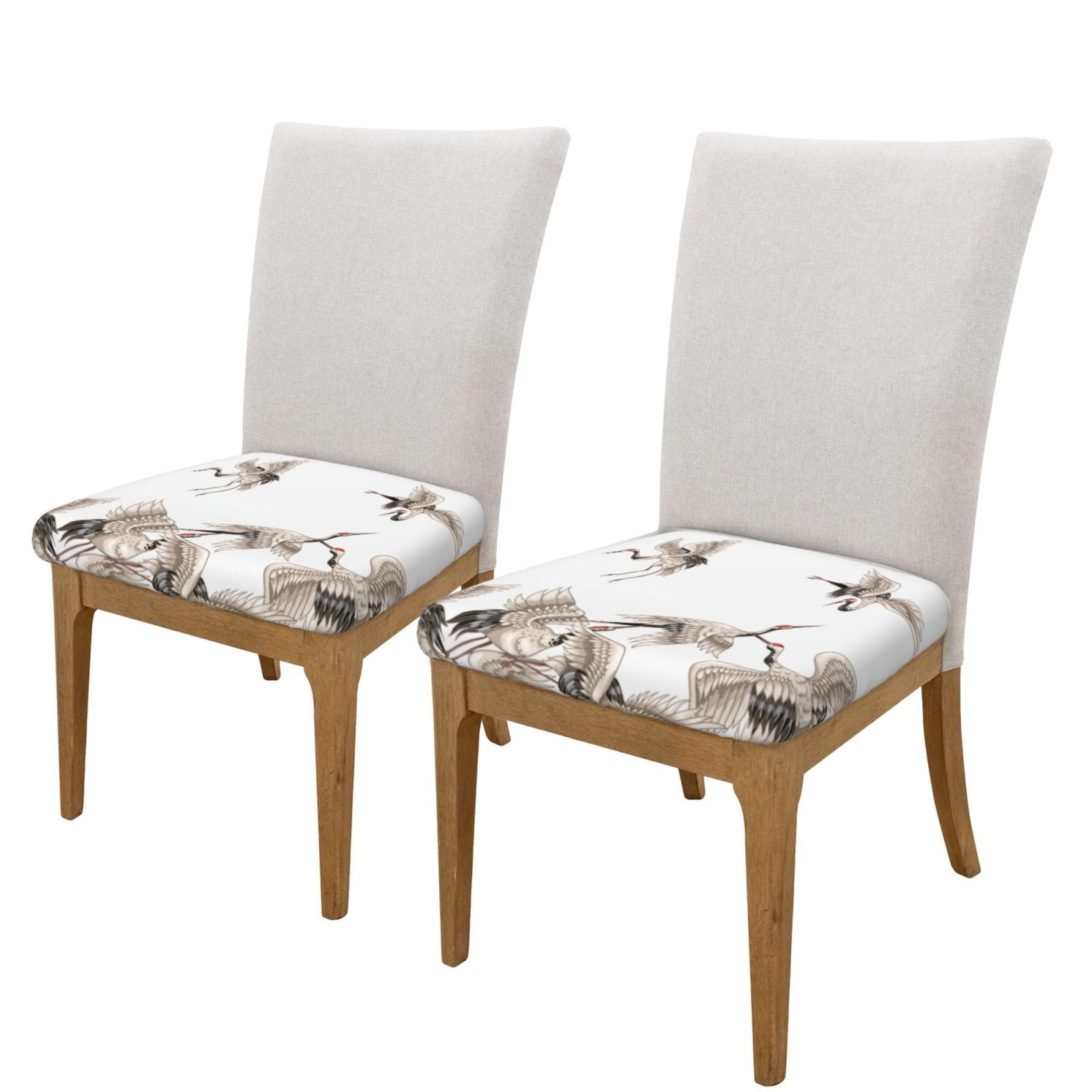 Rateoe Japanese White Cranes Pattern Square Couch Cushion Covers, Sofa Furniture Protector Slipcover with Bottom Tie rope, Soft Non-Slip Non-Wrinkle Non-Sticky-Two Pieces