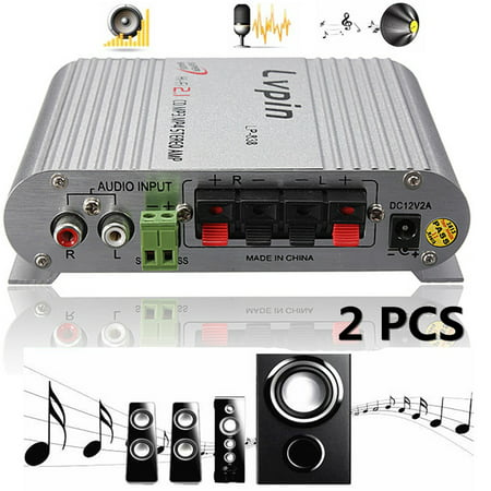 2 PCS 200W 12V Super Bass Mini Hi-Fi Stereo Amplifier Booster Radio MP3 for Car