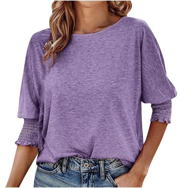 Blouses à Manches Courtes pour Femmes Blouses Décontractées Unies à Col Rond Manches Courtes Hauts Blouses Femmes Hauts à Manches Courtes Femmes Blouse à Manches Courtes Hauts à Manches Courtes pour Femmes