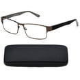 thumbnail image 4 of Newbee Men's Slim Stylish Rectangle Metal Frame Glasses, 3 Pair, 4 of 5