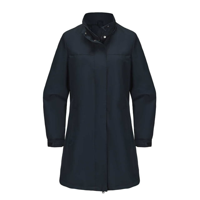 Pisexur Women's Trench Coats Solid Color Zip Up Button Long Rain Coats Detachable Hooded Windproof Trench Coats Plus Size Rain Jacket Womens Fall Jackets S-3XL