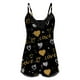 thumbnail image 4 of Conjunto sexy de camisola y pantalones cortos para mujer, 2 piezas, poliéster, estampado Love, ribete de encaje en la espalda, tallas S-XXL, ideal para el verano, para estar por casa, para citas o, 4 of 5