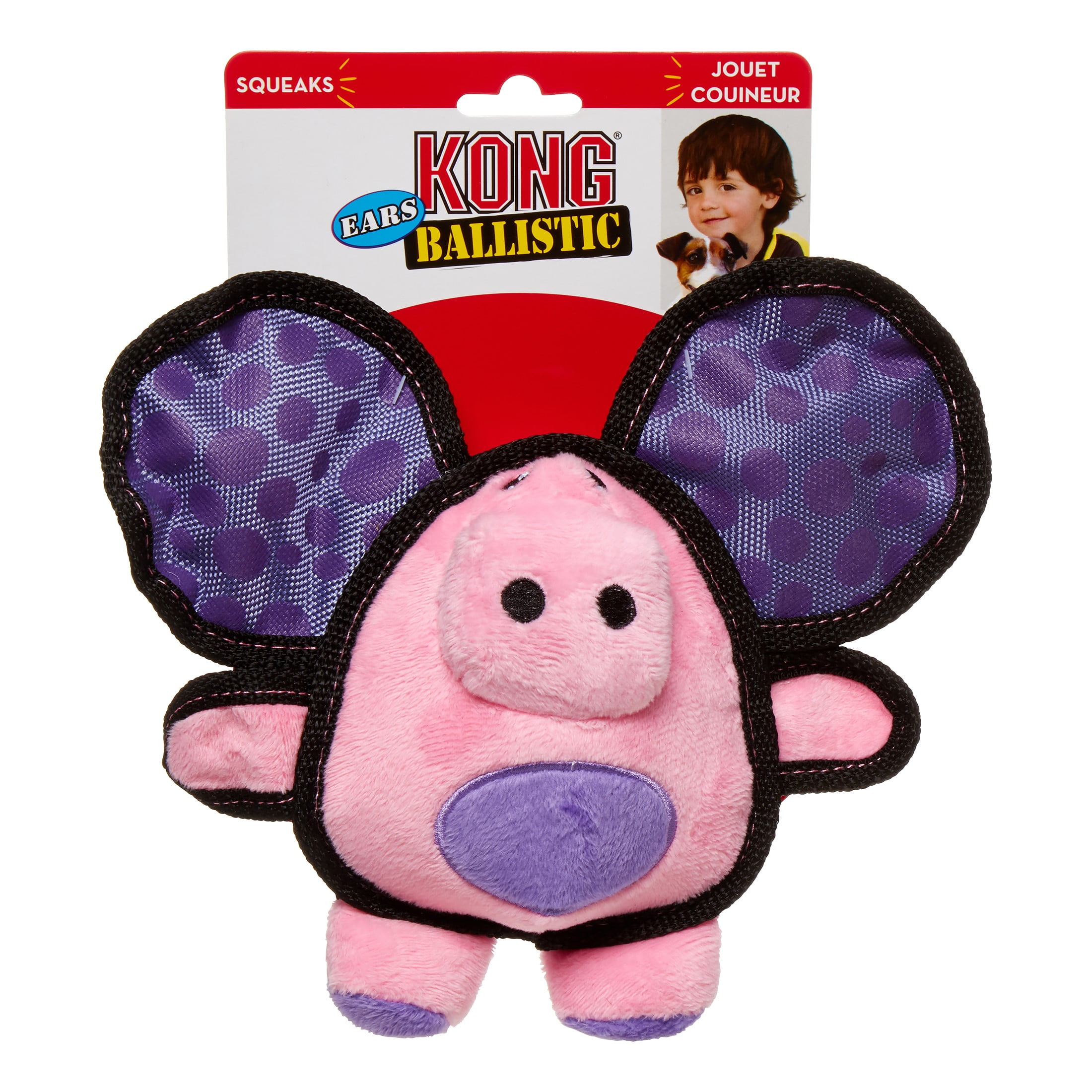 KONG Ballistic Ears Pig Dog Toy Multicolored, Medium