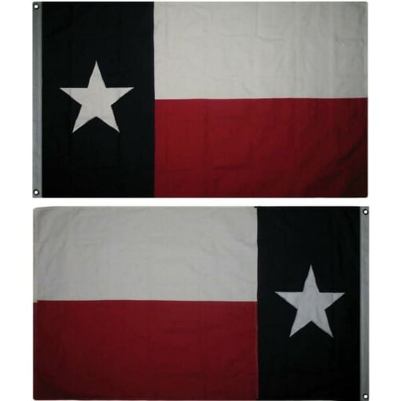 2x3 Embroidered Texas Sewn 100% Cotton Flag 2'x3' (Appliqued Star) 2 Clips