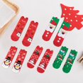 thumbnail image 3 of 4 Pairs Ladies Girls Sock Funny Cartoon Various Chrismas Pattern Cotton Chrismas C, 3 of 8