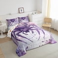 thumbnail image 3 of Feelyou Dreamy Purple Spider Bedding Comforter Set, Romantic Rose Flower Twin Comforter Sets, Couple Anniversary Reversible Bedding Set, Super Cozy Room Decor, 2 Pieces, 3 of 8