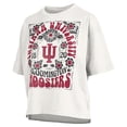 thumbnail image 2 of Women's Pressbox White Indiana Hoosiers Harmony Oversized Slub T-Shirt, 2 of 3