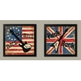 thumbnail image 1 of Vintage, Distressed British and American Rock and Roll and Punk Rock Guitar Print Set; Two 12x12in Black Framed Prints, 1 of 1